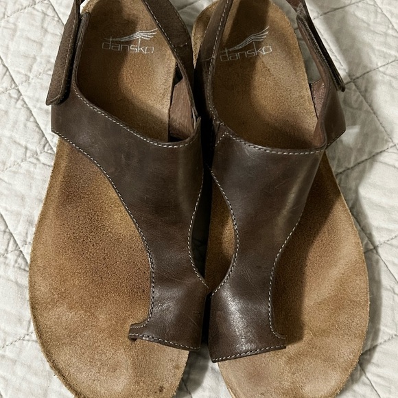 Dansko Reece Sandal for Women - Memory Foam and Cork Footbed Sz 10 Brown Leather - Picture 2 of 7